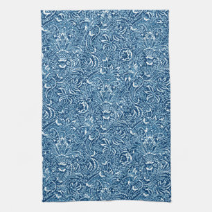 William Morris Indian, Indigo Blue en White Theedoek
