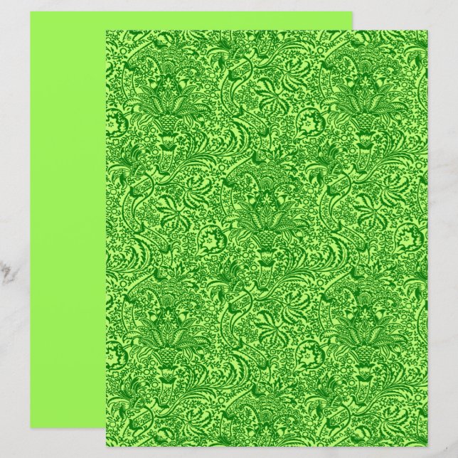 William Morris Indian, Limoen en Emerald Green (Voorkant / Achterkant)