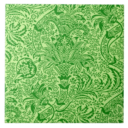 William Morris Indian, Limoen en Kiwi Green Tegeltje (Voorkant)