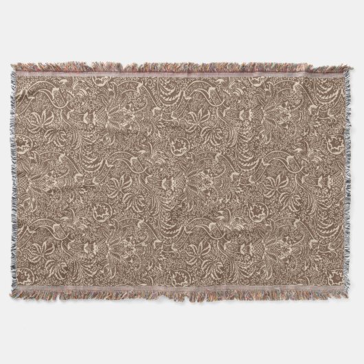 William Morris Indian, Taupe Tan en Beige Deken (Voorkant)