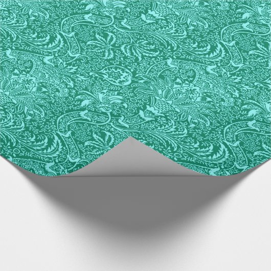 William Morris Indian, Turquoise en Light Aqua Cadeaupapier (Hoek)