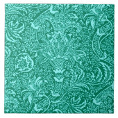 William Morris Indian, Turquoise en Light Aqua Tegeltje (Voorkant)