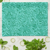 William Morris Indian, Turquoise en Light Aqua Theedoek (Gevouwen)