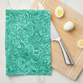 William Morris Indian, Turquoise en Light Aqua Theedoek (Quarter Fold)