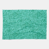 William Morris Indian, Turquoise en Light Aqua Theedoek (Horizontaal)