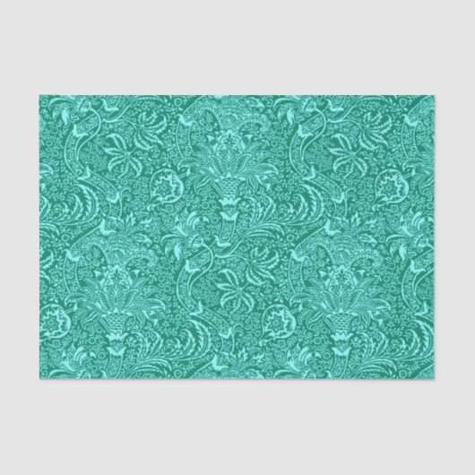 William Morris Indian, Turquoise en Light Aqua Tissuepapier (Voorkant)