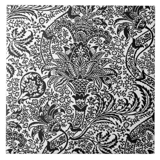 William Morris Indian, White en Black Tegeltje (Voorkant)