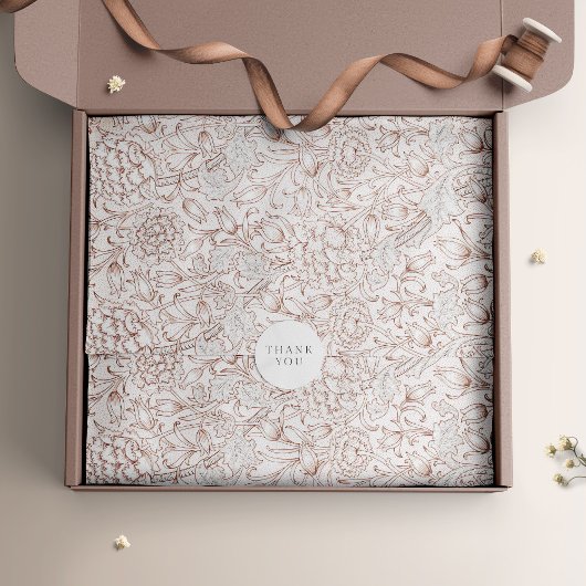 William Morris Ink Tulpen Retro Floral Tissuepapier