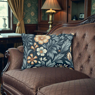William Morris Inspired Botanical Style Pattern Accent Kussen