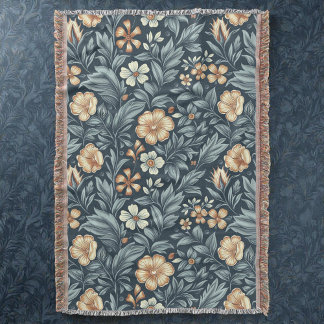 William Morris Inspired Botanical Style Pattern Deken