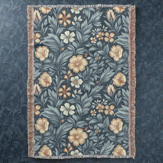 William Morris Inspired Botanical Style Pattern Deken