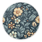 William Morris Inspired Botanical Style Pattern Keramische Knop (Voorkant)