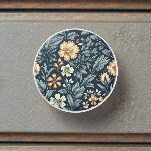 William Morris Inspired Botanical Style Pattern Keramische Knop