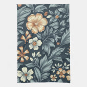 William Morris Inspired Botanical Style Pattern Theedoek (Verticaal)