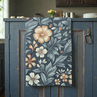 William Morris Inspired Botanical Style Pattern Theedoek