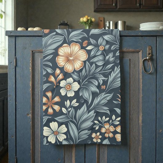 William Morris Inspired Botanical Style Pattern Theedoek