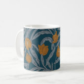 William Morris Inspired Dark Floral Pattern Koffiemok (Voorkant links)
