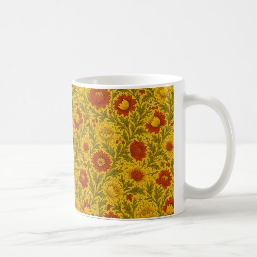 William Morris Inspired Floral AI design Koffiemok (Rechts)