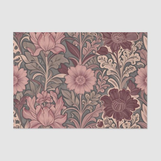 William Morris Inspired Floral Pattern Tissuepapier (Voorkant)
