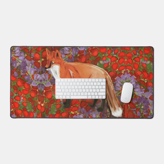 William Morris Inspired Fox Desk Mat (Keyboard & Muis)