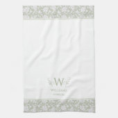 William Morris Inspired Sage Green Floral Custom Theedoek (Verticaal)