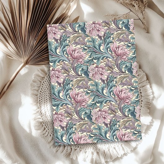 William Morris inspireerde bleke paarse pastelgroe Tissuepapier