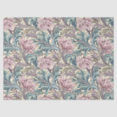 William Morris inspireerde bleke paarse pastelgroe Tissuepapier (Voorkant)