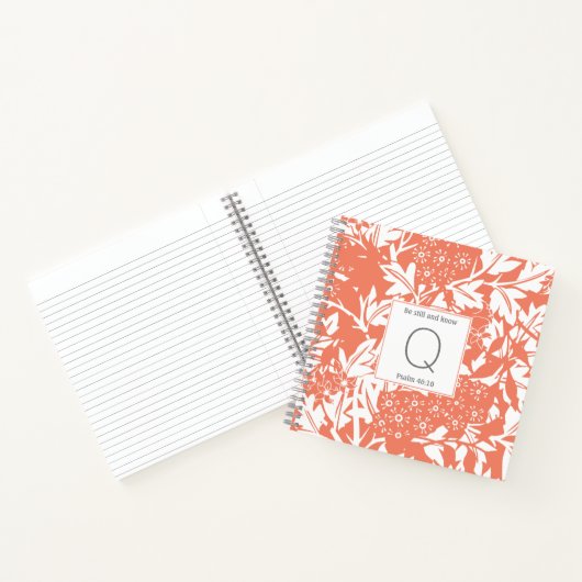 William Morris inspireerde bloemmonogram Notitieboek (Binnen)