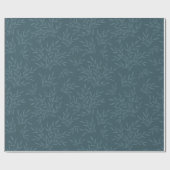 William Morris inspireerde Blue Botanical Leaves Cadeaupapier (Vlak)