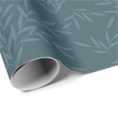 William Morris inspireerde Blue Botanical Leaves Cadeaupapier (Rol Hoek)