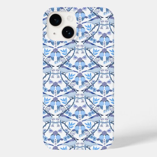 William Morris inspireerde Bluejay Botanical Case-Mate iPhone Case (Achterkant)
