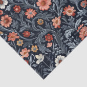 William Morris inspireerde blush roze marine blauw Tissuepapier (Detail)