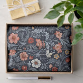 William Morris inspireerde blush roze marine blauw Tissuepapier (Geschenk)