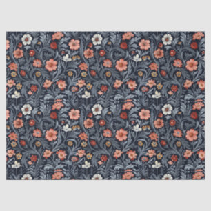 William Morris inspireerde blush roze marine blauw Tissuepapier
