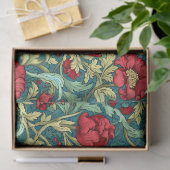 William Morris inspireerde Bourgogne stoffig groen Tissuepapier (Geschenk)