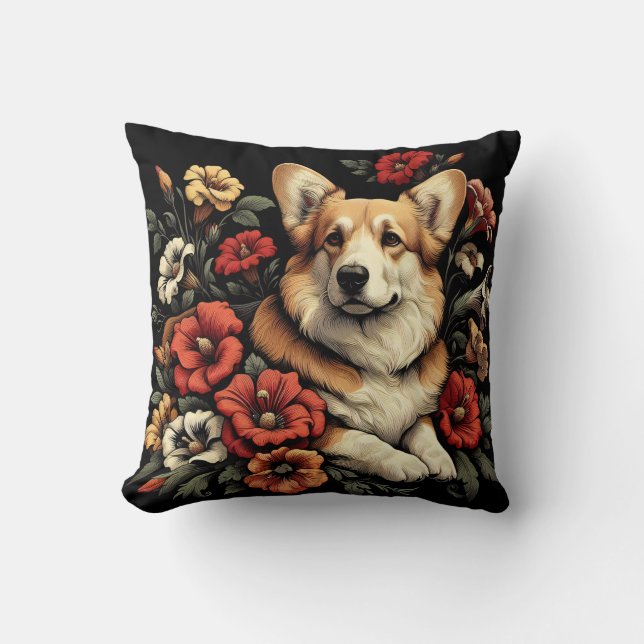 William Morris inspireerde Corgi Pillow Kussen (Voorkant)