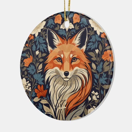  William Morris inspireerde Floral Red Fox Keramisch Ornament (Links)