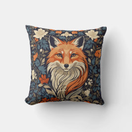 William Morris inspireerde Floral Red Fox Kussen