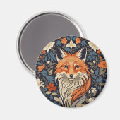  William Morris inspireerde Floral Red Fox Magneet (Voorkant / Achterkant)