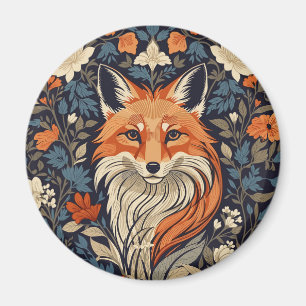 William Morris inspireerde Floral Red Fox Magneet