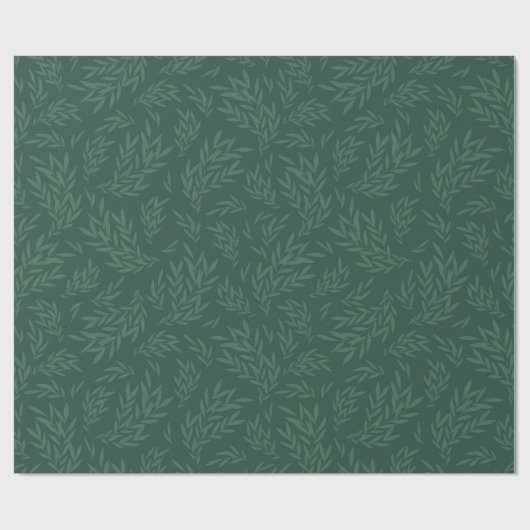 William Morris inspireerde groene botanische blade Cadeaupapier (Vlak)