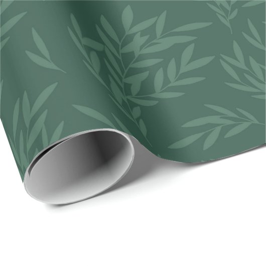 William Morris inspireerde groene botanische blade Cadeaupapier (Rol Hoek)