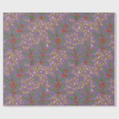 William Morris inspireerde Holly & Mistletoe Cadeaupapier (Vlak)