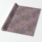 William Morris inspireerde Holly & Mistletoe Cadeaupapier (Uitgerold)