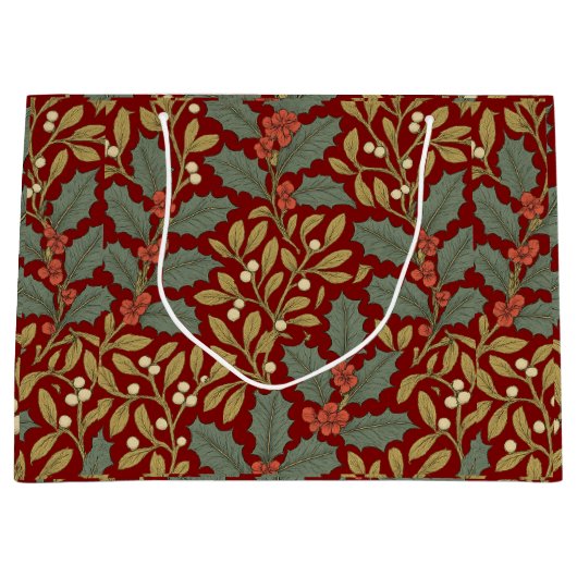 William Morris inspireerde Holly & Mistletoe Groot Cadeauzakje (Voorkant)