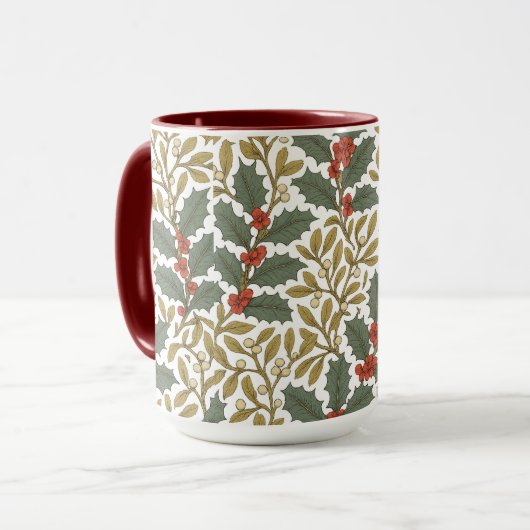 William Morris inspireerde Holly & Mistletoe Mok (Voorkant links)