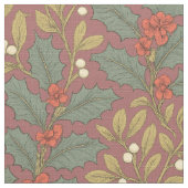 William Morris inspireerde Holly & Mistletoe Stof (Close Up)