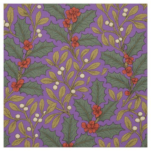 William Morris inspireerde Holly & Mistletoe Stof (Swatch)