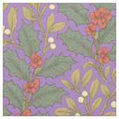 William Morris inspireerde Holly & Mistletoe Stof (Close Up)