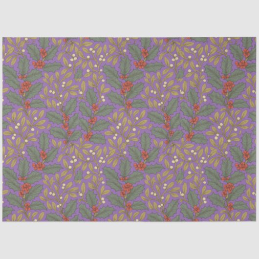 William Morris inspireerde Holly & Mistletoe Tissuepapier (Voorkant)